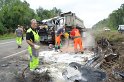 LKW umgestuerzt A 1 Rich Saarbruecken P227